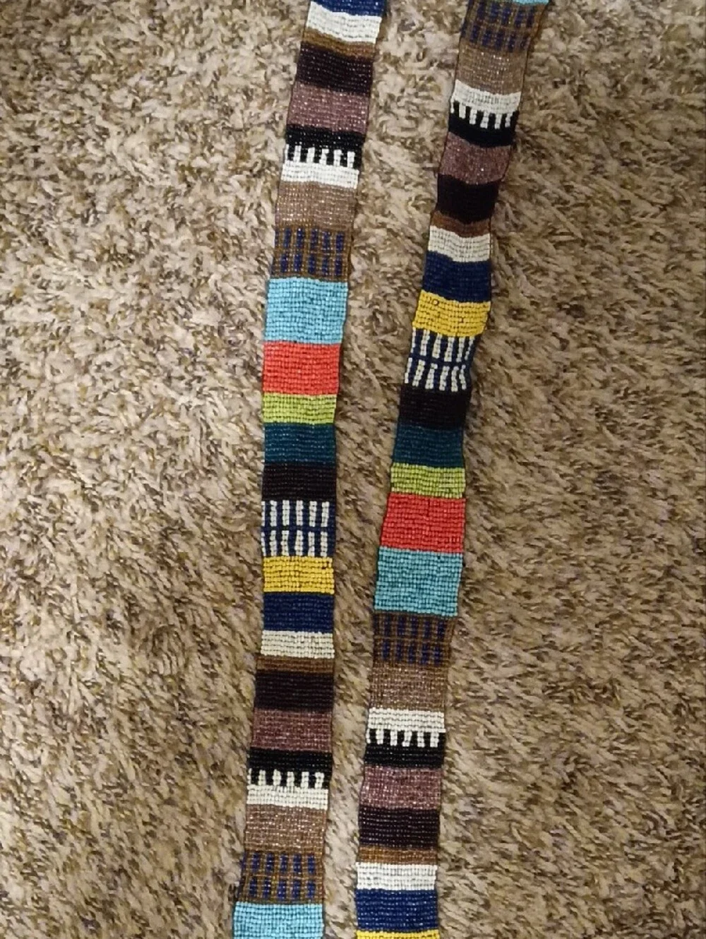 Handmade Delicate Beaded Multicolor African Belt (Rainbow Effect)